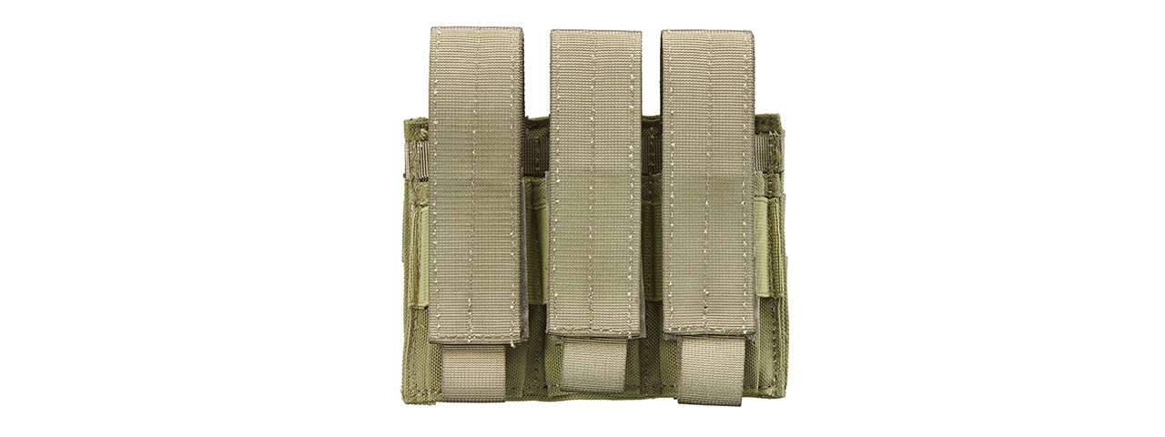 Code 11 Molle Triple Pistol Magazine Pouch (Color: OD Green) - Click Image to Close