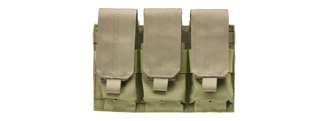 Code 11 Molle Ready Triple M4 Magazine Pouch (Color: OD Green) - Click Image to Close