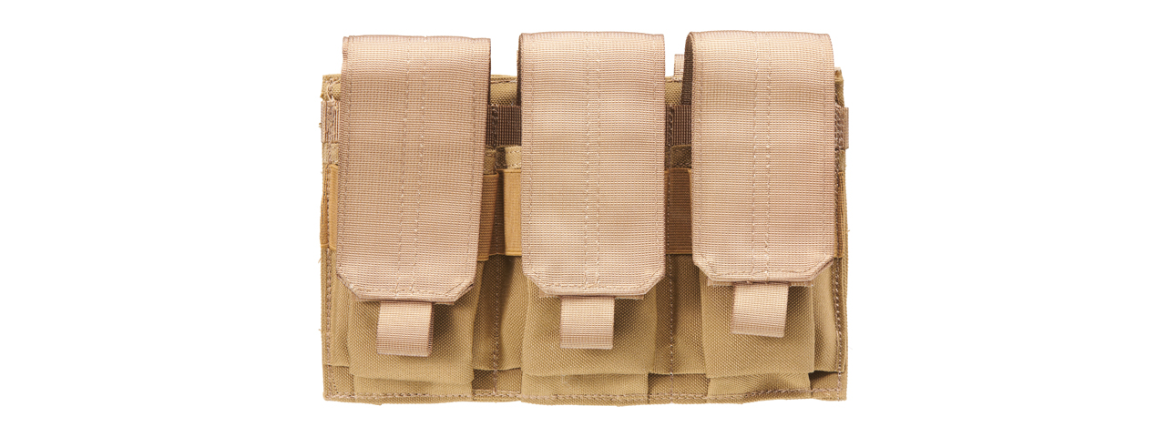 Code 11 Molle Ready Triple M4 Magazine Pouch (Color: Tan) - Click Image to Close