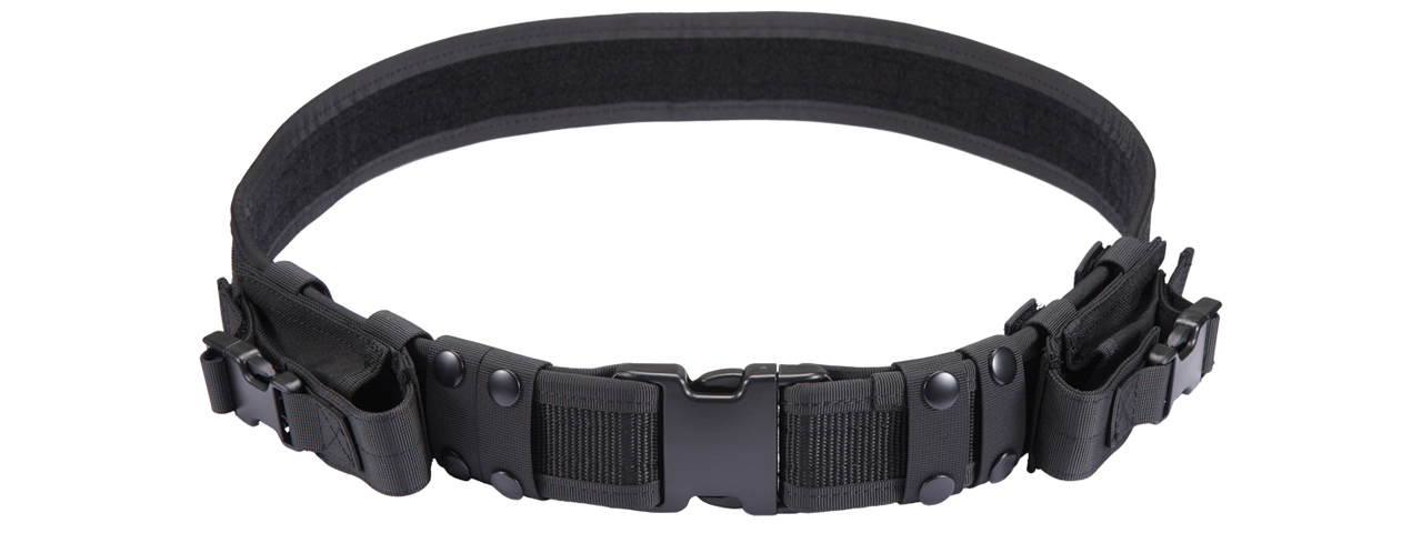 Code 11 Tactical Battle Belt w/ Pistol Magazine Pouches (Color: Black) - Click Image to Close