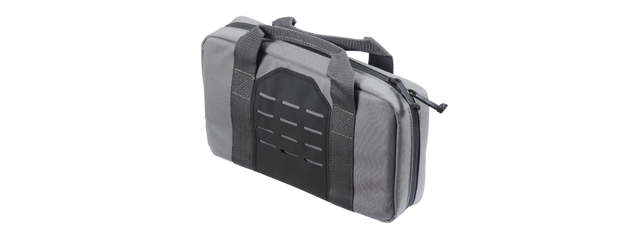 Code 11 13 Inch Pistol Bag with Laser Cut Molle Panel (Color: Grey) - Click Image to Close