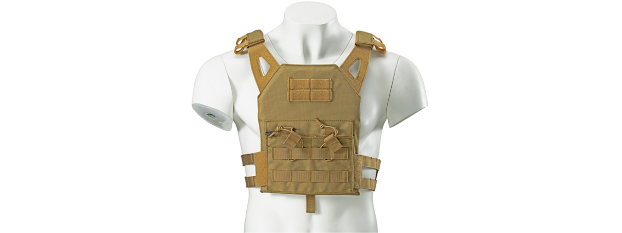 Lancer Tactical Kid's Tactical Vest w/ EVA Plates (Color: Tan) - Click Image to Close