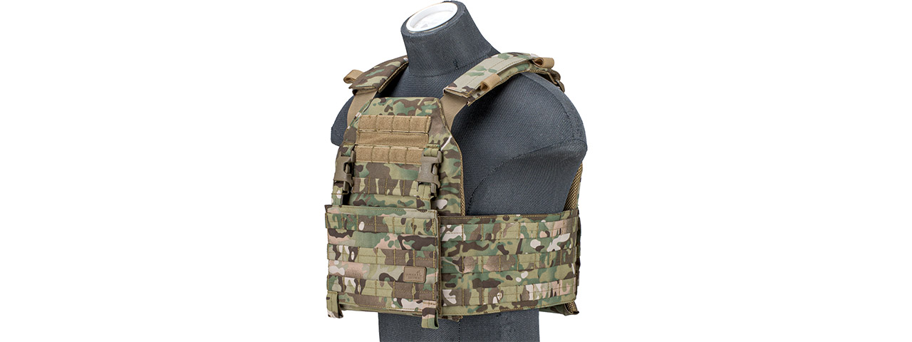 Lancer Tactical 1000D Nylon Buckle Up Assault Plate Carrier (Color: Multi-Camo) - Click Image to Close