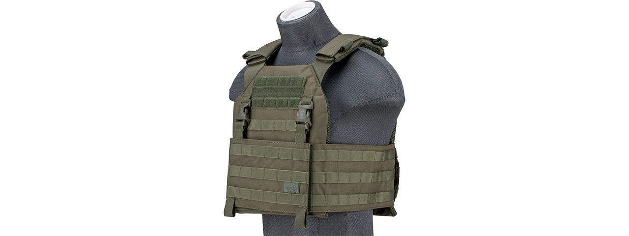 Lancer Tactical 1000D Nylon Buckle Up Assault Plate Carrier (Color: OD Green) - Click Image to Close