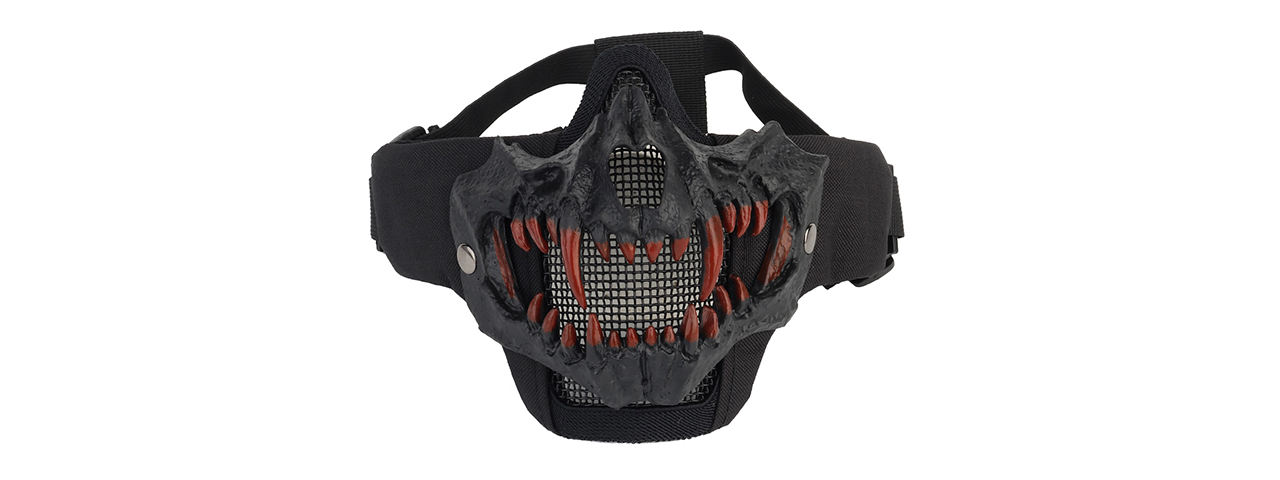 Upgraded Fangs Mesh Lower Face Mask (Color: Black) - Click Image to Close