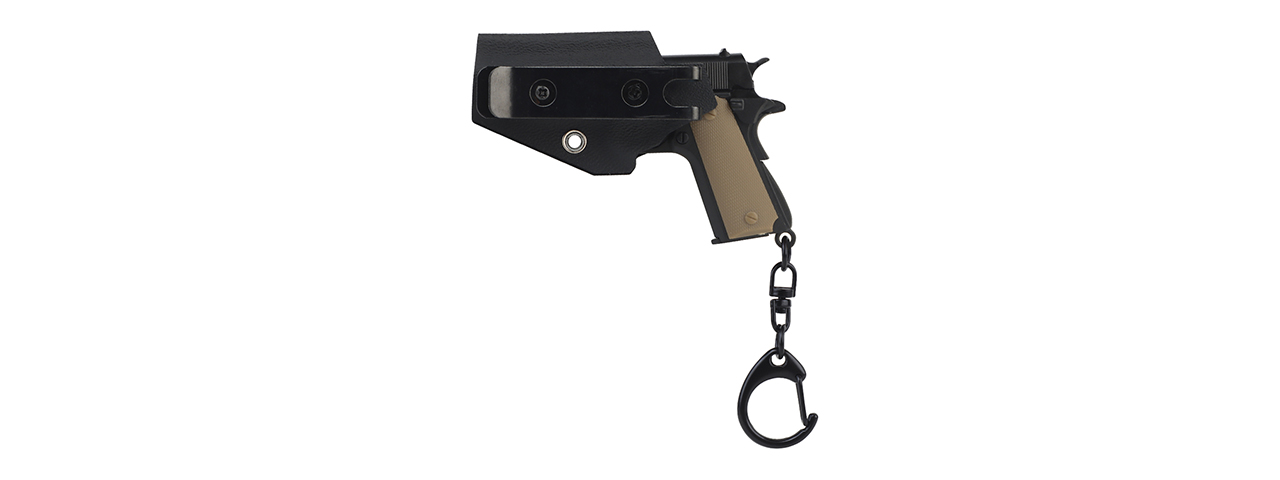 Tactical Detachable Mini 1911 Pistol Keychain with Holster (Color: Black) - Click Image to Close