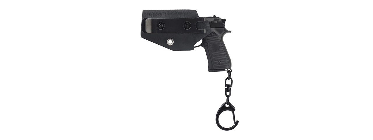 Tactical Detachable Mini M9 Pistol Keychain with Holster (Color: Black) - Click Image to Close