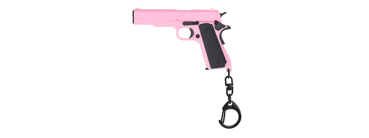 Tactical Detachable Mini 1911 Pistol Keychain (Color: Pink) - Click Image to Close