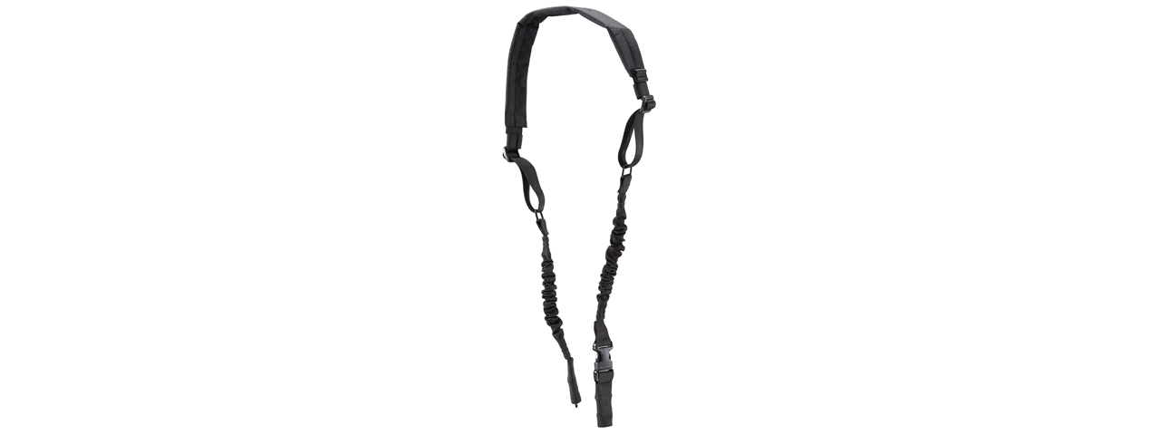 Lancer Tactical Heavy Duty Foam Padded Two Point Sling w/ QD Buckle (Color: Black) - Click Image to Close