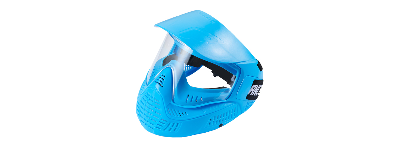Lancer Tactical Full Face Airsoft Mask with Visor (Color: Blue) - Click Image to Close