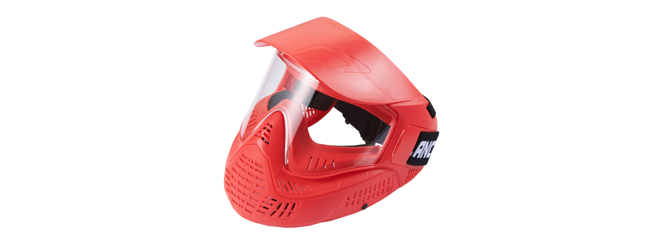 Lancer Tactical Full Face Airsoft Mask with Visor (Color: Red) - Click Image to Close