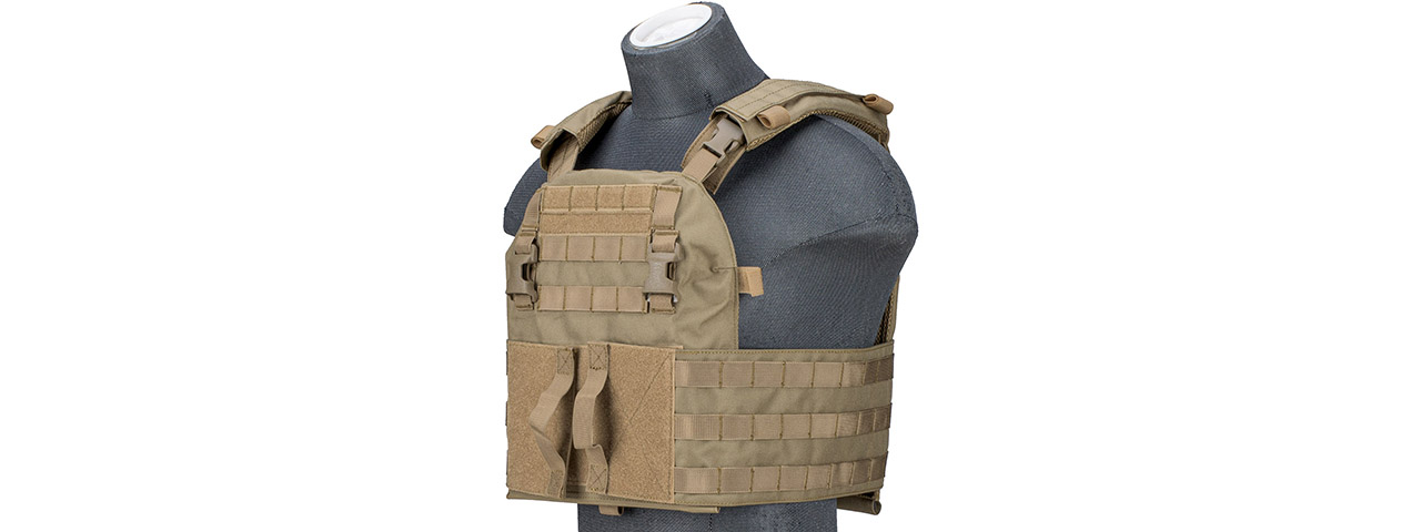 Lancer Tactical Quick Depart Plate Carrier (Color: Tan) - Click Image to Close