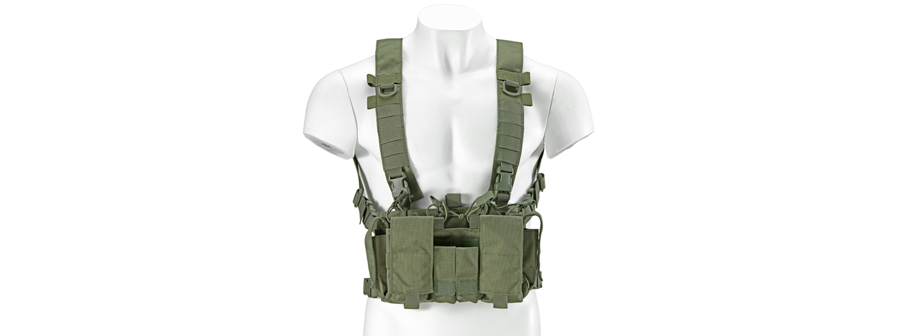 Lancer Tactical Buckle Up Lightweight Chest Rig (Color: OD Green) - Click Image to Close