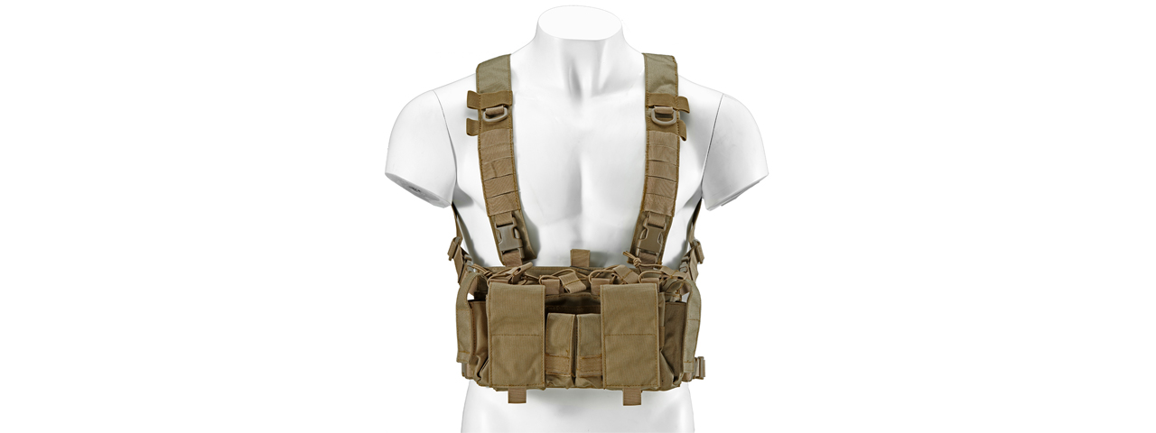 Lancer Tactical Buckle Up Lightweight Chest Rig (Color: Tan) - Click Image to Close