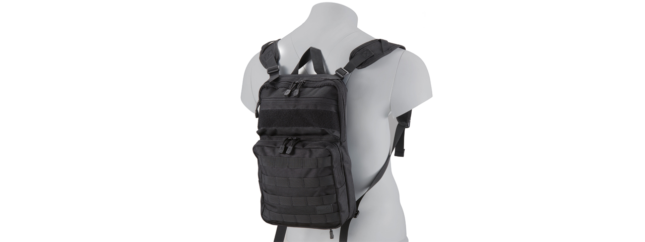 Lancer Tactical Multi-Use Expandable Backpack (Color: Black) - Click Image to Close