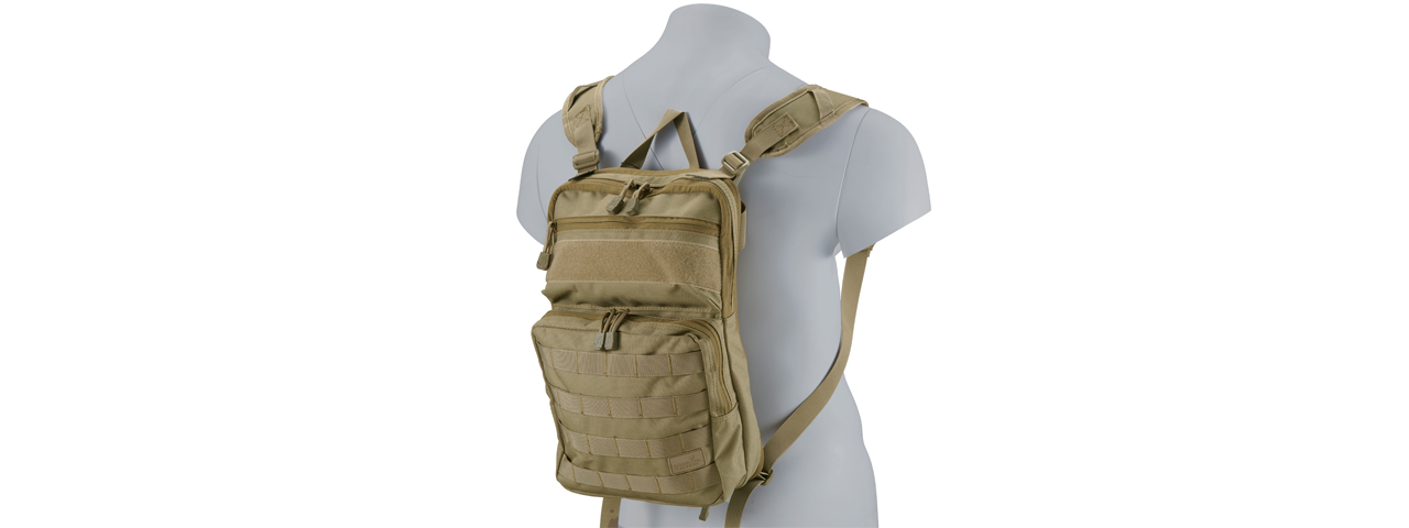 Lancer Tactical Multi-Use Expandable Backpack (Color: Tan) - Click Image to Close