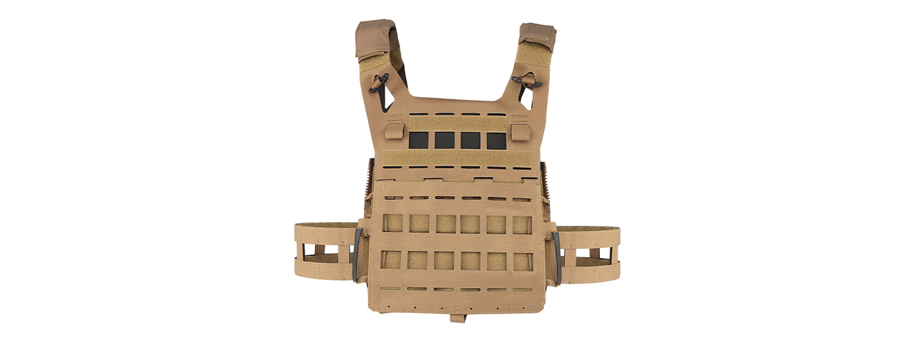 Lightweight SPC Laser Cut Tactical Vest (Color: Coyote Brown) - Click Image to Close