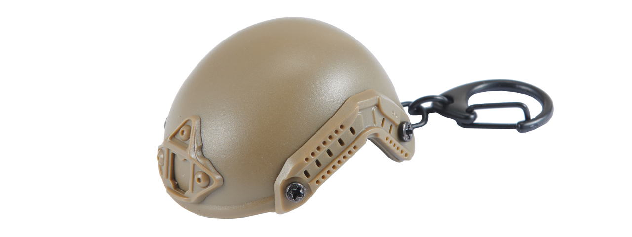 Tactical Detachable Mini Helmet Keychain Bottle Opener (Color: Tan) - Click Image to Close