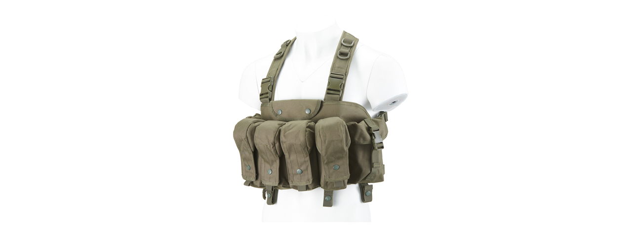 Lancer Tactical Fully Adjustable AK Chest Rig (Color: OD Green) - Click Image to Close