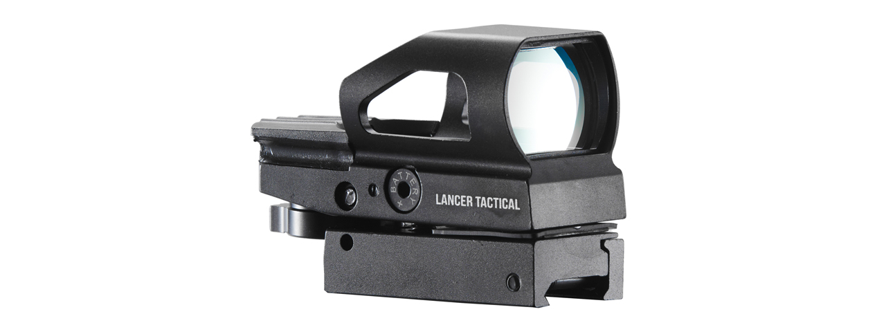 Lancer Tactical 1x Reflect Sight with Button Control (Color: Black) - Click Image to Close