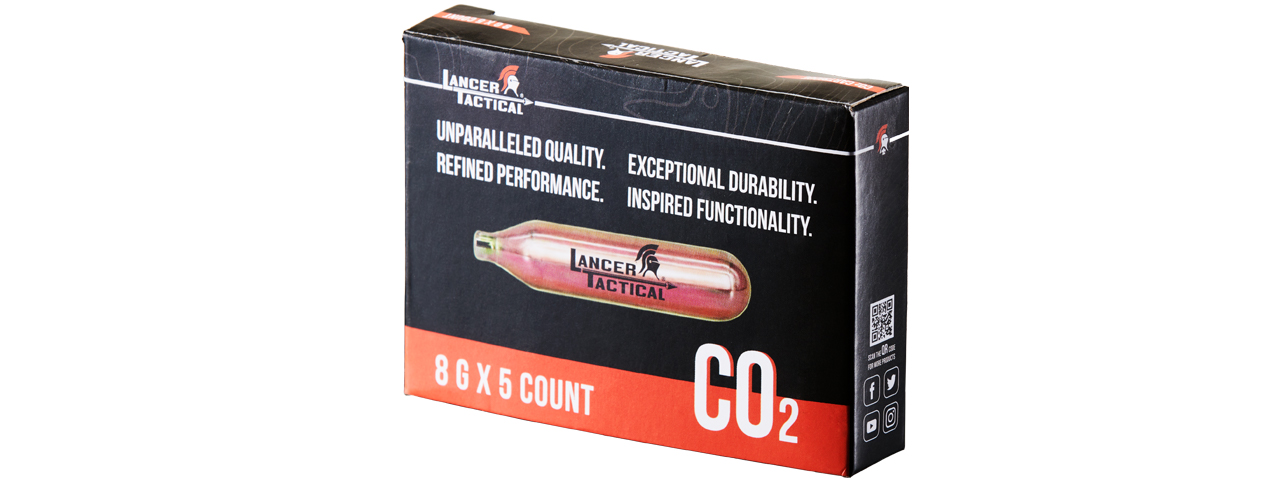 Lancer Tactical High Pressure 8 Gram CO2 Cartridges for Airsoft / Airguns - Click Image to Close
