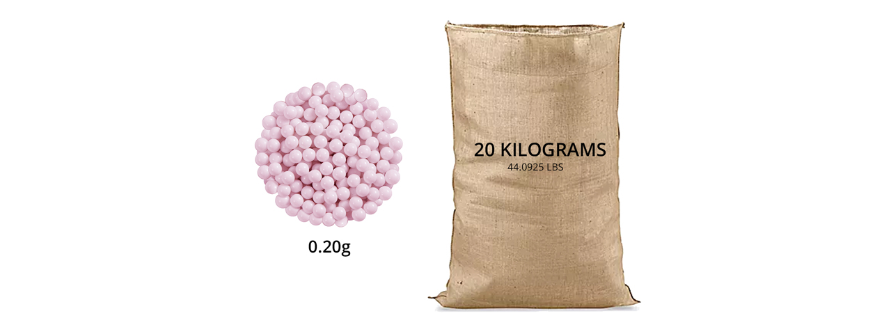Lancer Tactical 46 lbs Rice Bag Airsoft 0.20g Streamline Competition BBs (Color: Pink) - Click Image to Close