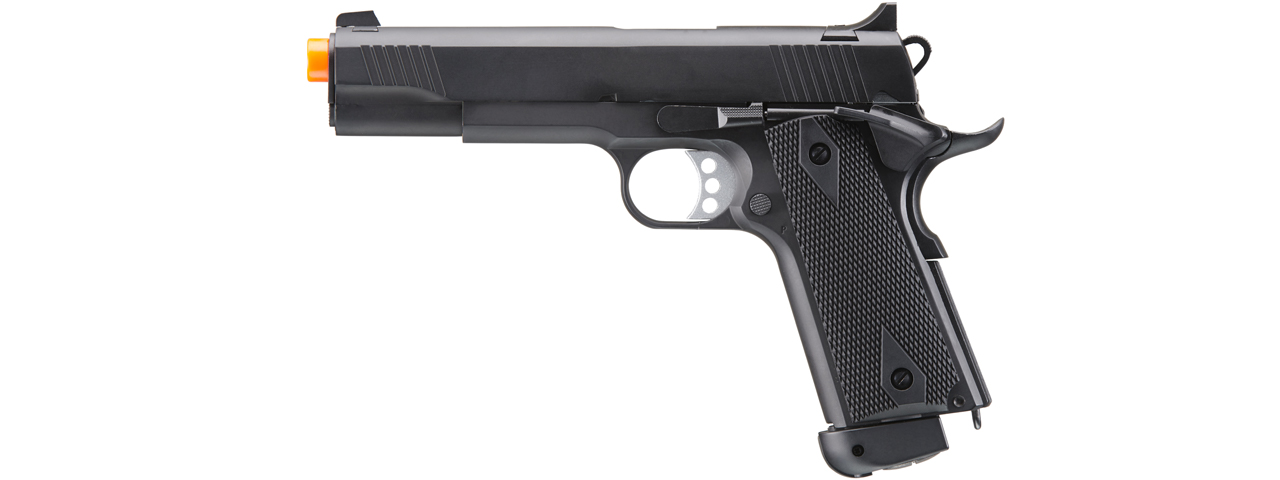 Double Bell Co2 M1911 Blowback Airsoft Pistol w/ Silver Accents (Color: Black) - Click Image to Close