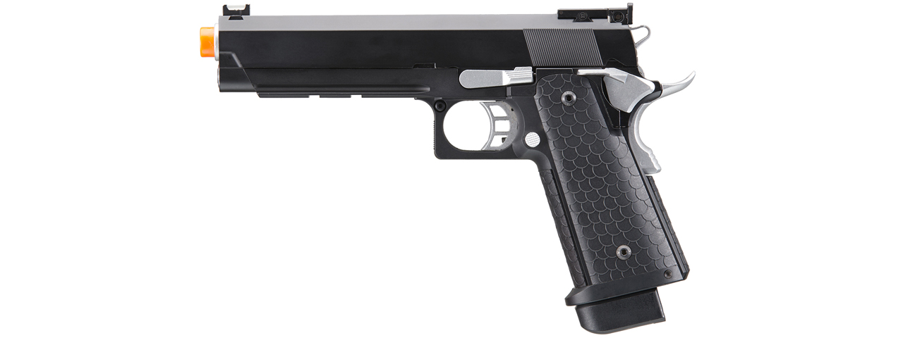 Double Bell Green Gas Hi-Capa 5.1 Gas Blowback Airsoft Pistol w/ Silver Hammer - Click Image to Close