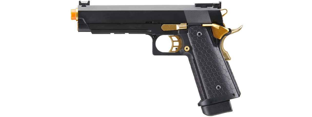 Double Bell Co2 Hi-Capa 5.1 Gas Blowback Pistol with Gold Hammer - Click Image to Close