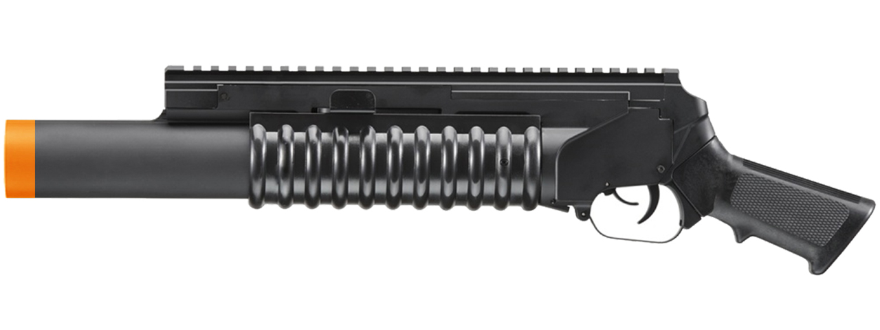 Double Bell Long Type Grenade Launcher w/ 40mm Grande (Color: Black) - Click Image to Close