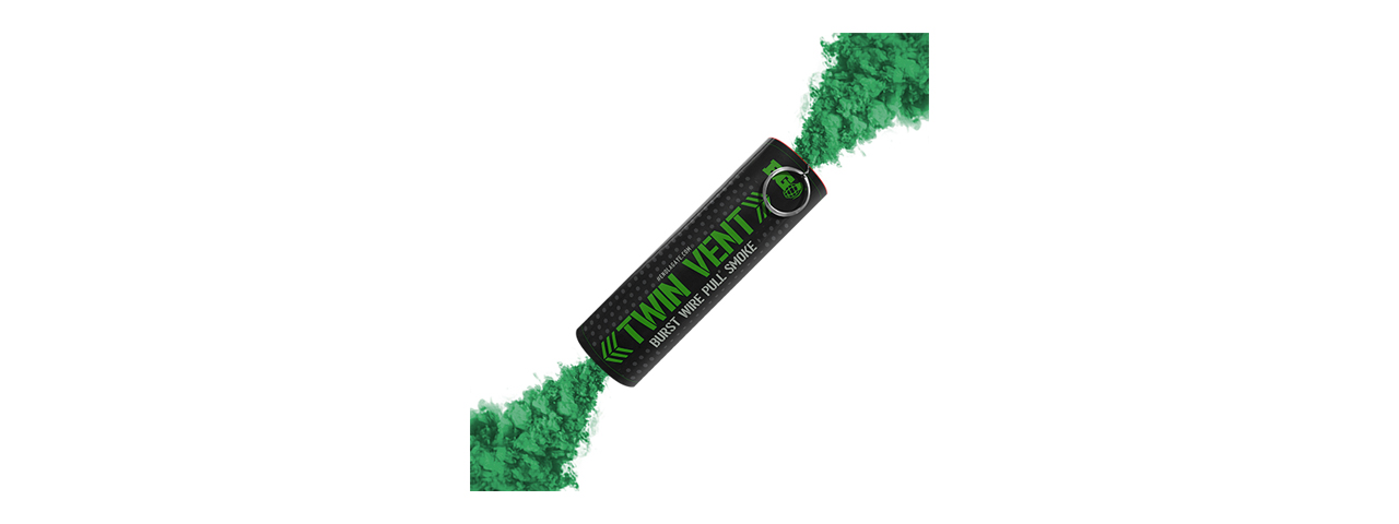 Enola Gaye Twin Vent Burst High Output Airsoft Wire Pull Smoke Grenade (Color: Green) - Click Image to Close