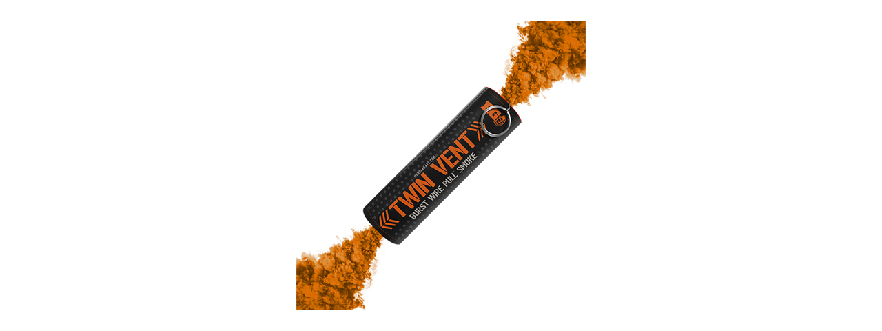 Enola Gaye Twin Vent Burst High Output Airsoft Wire Pull Smoke Grenade (Color: Orange) - Click Image to Close
