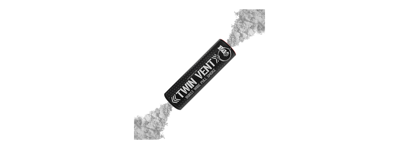 Enola Gaye Twin Vent Burst High Output Airsoft Wire Pull Smoke Grenade (Color: White) - Click Image to Close