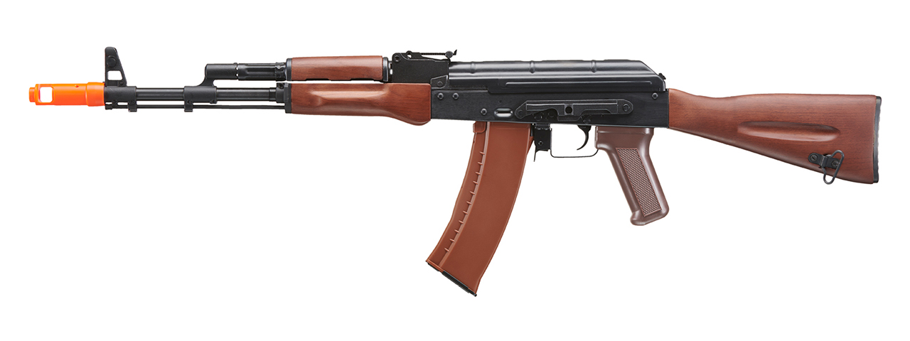 E&L Airsoft New Essential Version AK-74N Airsoft AEG Rifle w/ Real Wood Furniture (Color: Black) - Click Image to Close