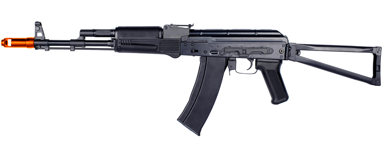 E&L AKS74MN Essential Line Stamped Steel Airsoft AEG w/ Skeleton Stock (Color: Black) - Click Image to Close
