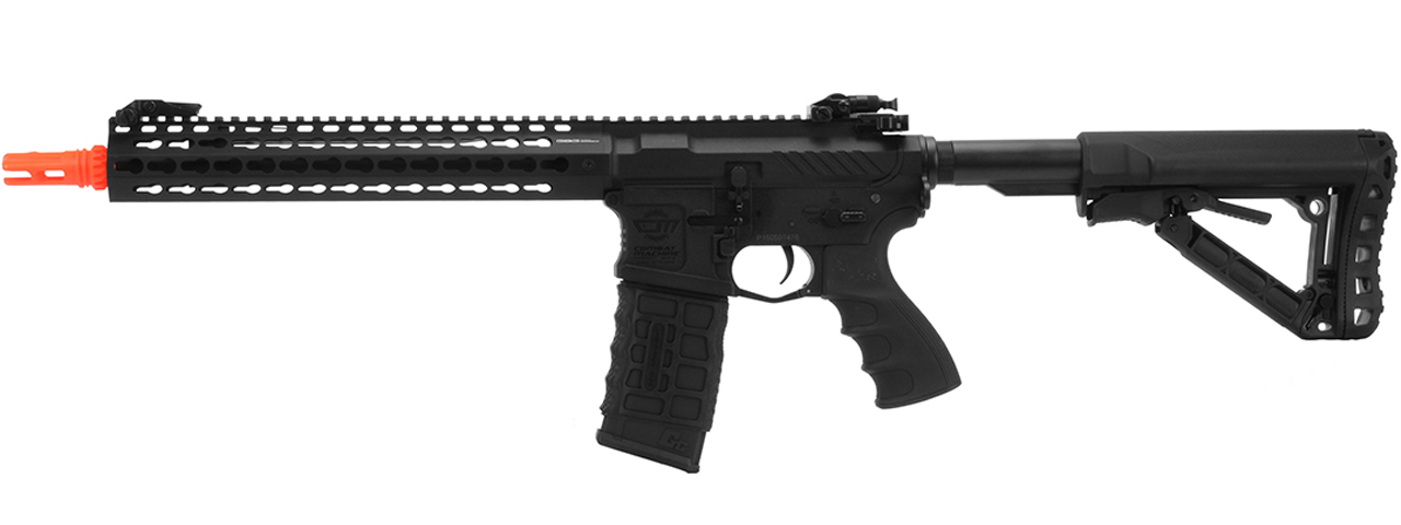 G&G Combat Machine CM16 SRL AEG M4 Carbine w/ 12" KeyMod Handguard and Battery Charger (Color: Black) - Click Image to Close