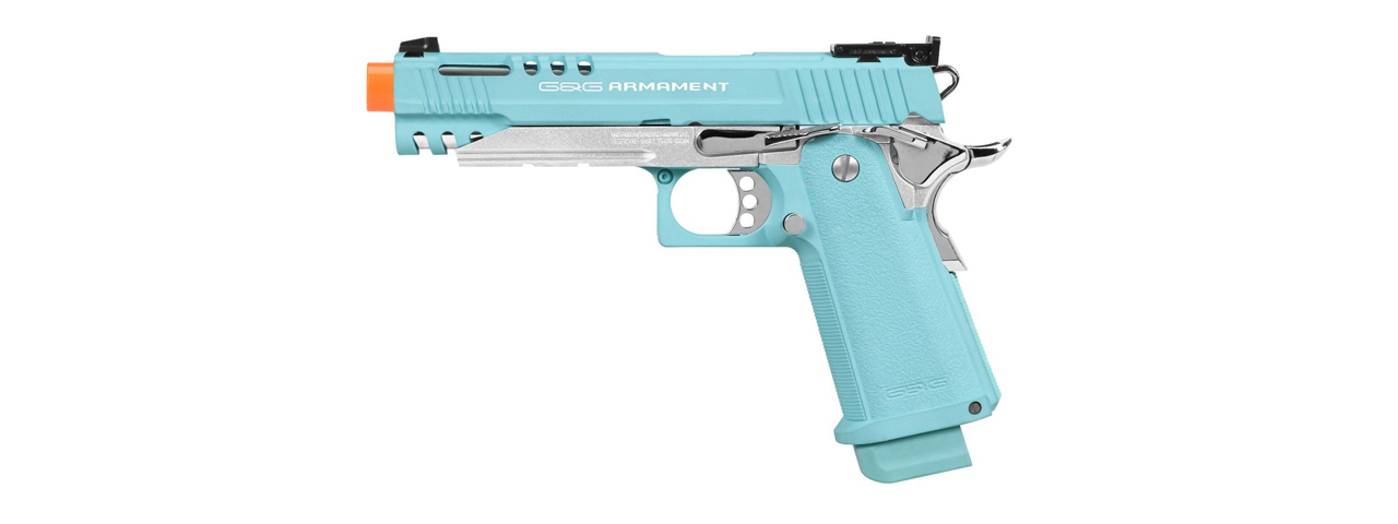 G&G GPM1911 CP Gas Blowback Airsoft Pistol (Color: Macaron Blue) - Click Image to Close