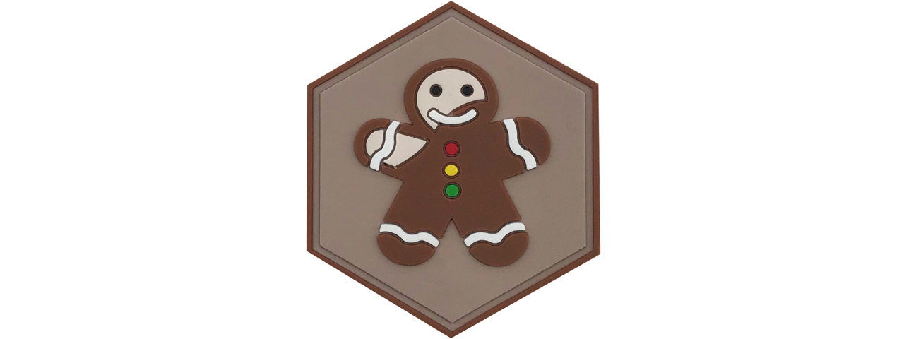 Hexagon PVC Patch Gingerbread Man - Click Image to Close