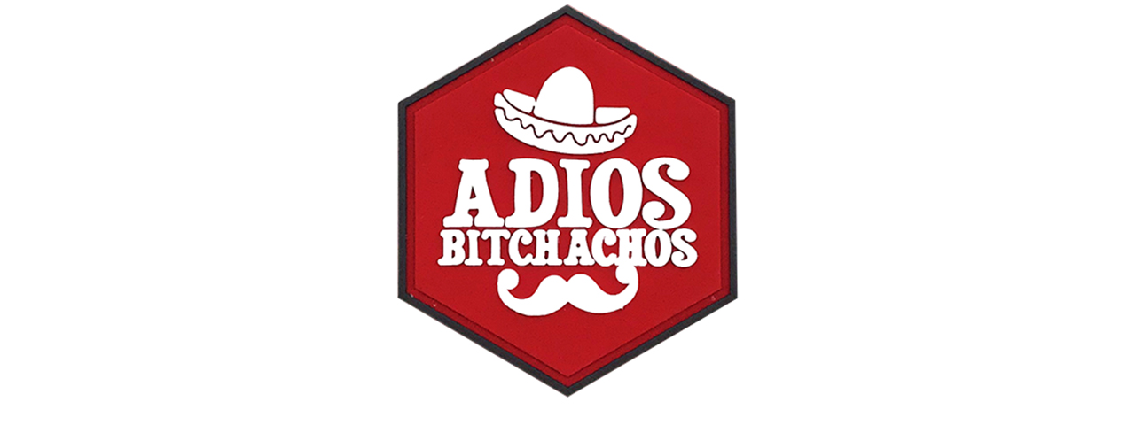 Hexagon PVC Patch "Adios Bitchachos" - Click Image to Close