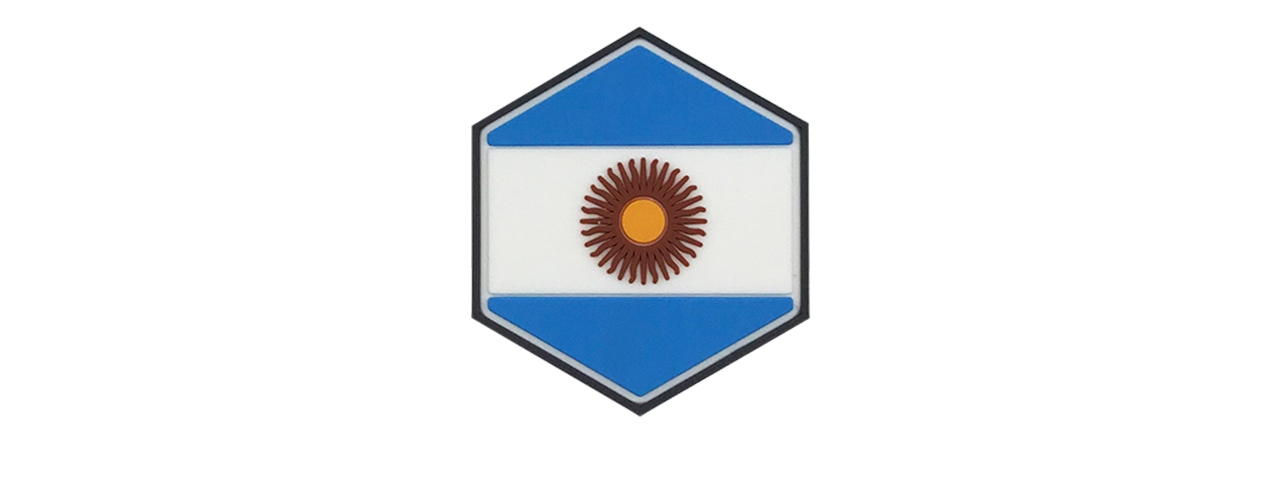Hexagon PVC Patch Argentina Flag - Click Image to Close