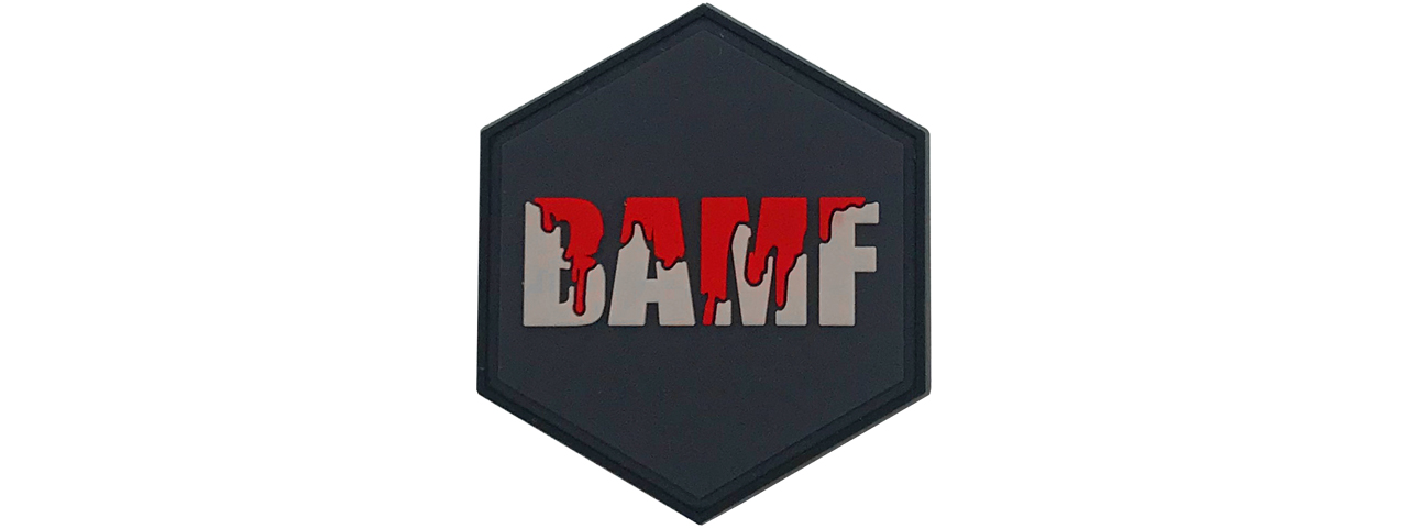 Hexagon PVC Patch "BAMF" - Click Image to Close