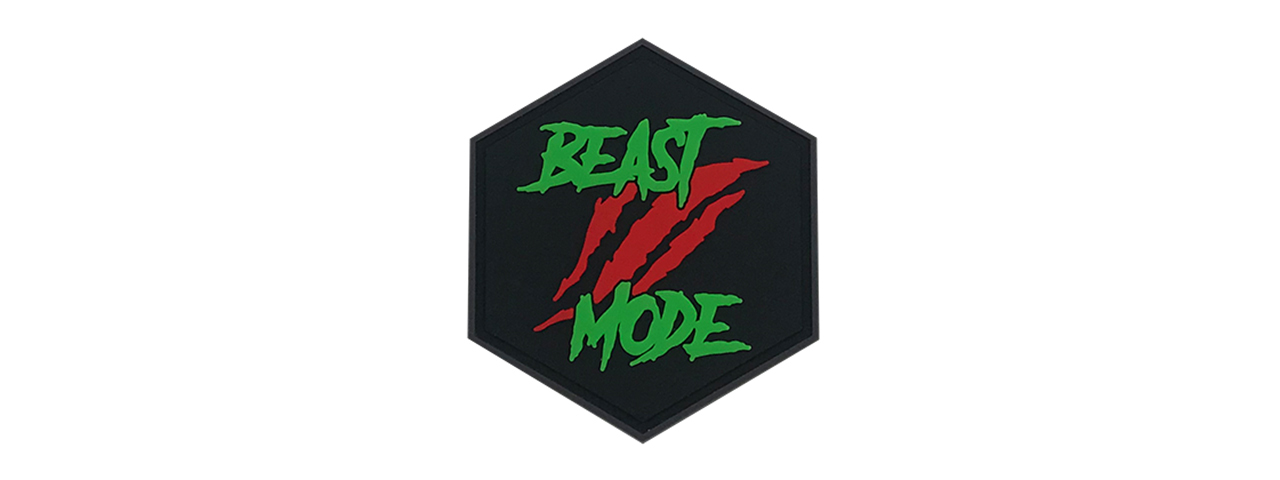 Hexagon PVC Patch Beast Mode - Click Image to Close