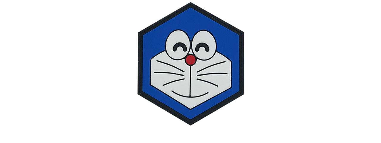 Hex PVC Patch Doraemon Smiling Cat - Click Image to Close