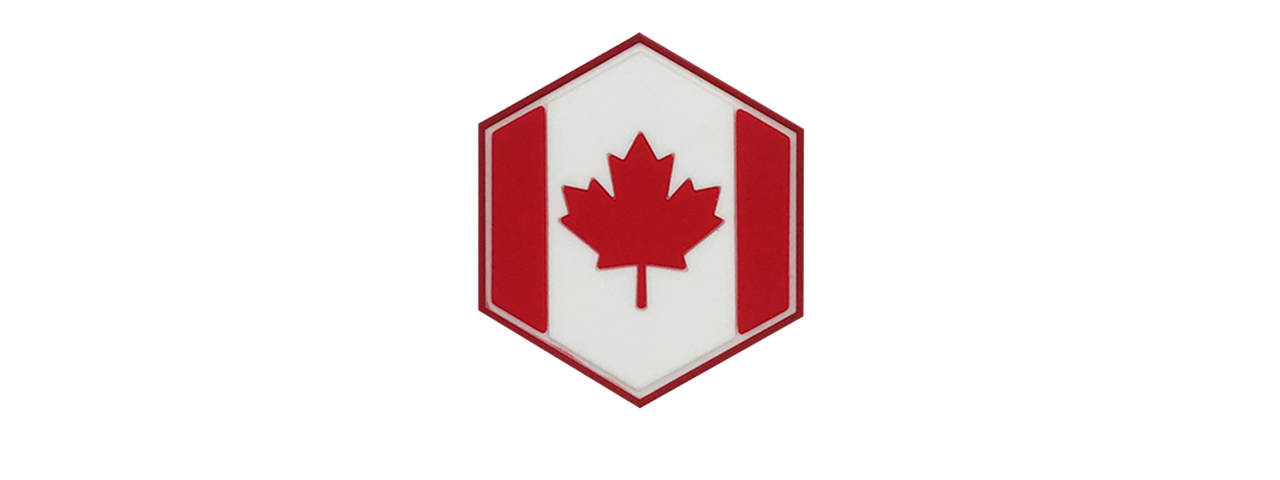 Hexagon PVC Patch Canada Flag - Click Image to Close