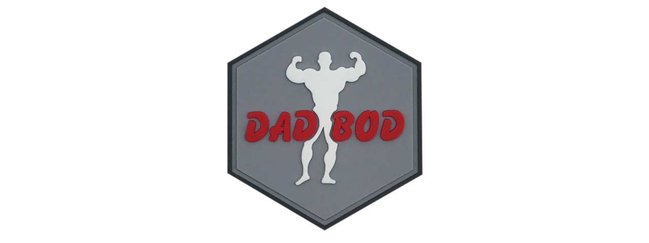 Hexagon PVC Patch Dad Bod - Click Image to Close