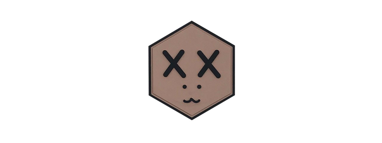 Hexagon PVC Patch Dead Face (Color: Light) - Click Image to Close