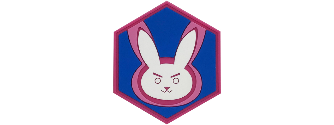 Hexagon PVC Patch Overwatch D.VA Emblem - Click Image to Close