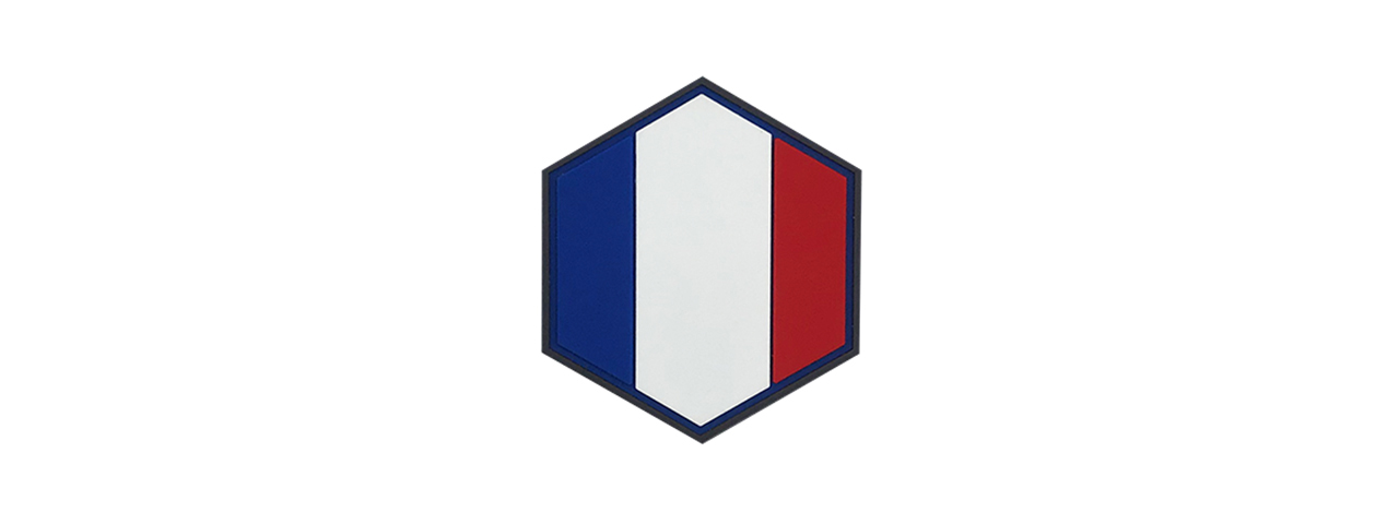 Hexagon PVC Patch France Flag - Click Image to Close