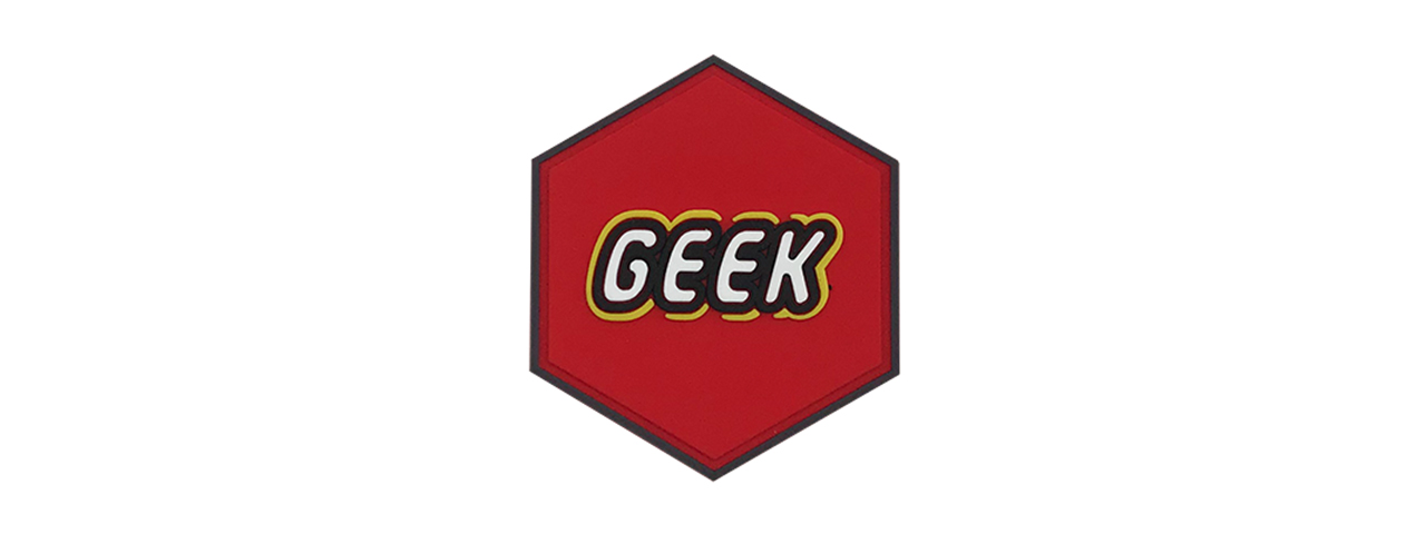 Hexagon PVC Patch Lego Geek - Click Image to Close