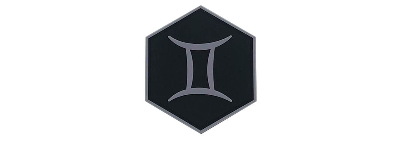 Hexagon PVC Patch Zodiac Sign Gemini Symbol - Click Image to Close